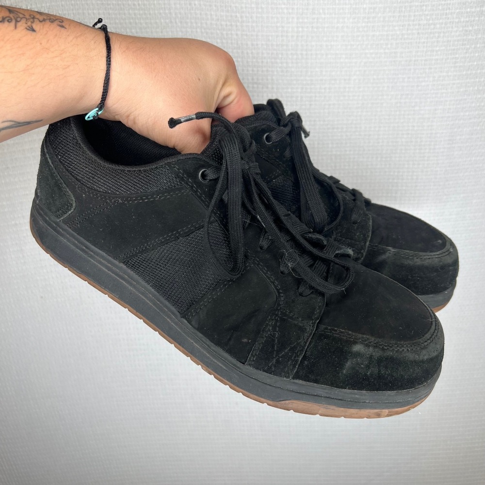 Brahma Mens Steel Toe Work Shoes Black Suede Mesh Slip Resistant Size 10.5